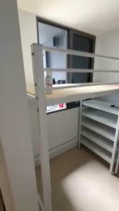 Helper loft bed customize.with shelf /smaller room loft bed with shelf customize /unity room singapore