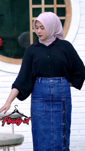 Rok Nikita Skirt - Rok Jeans Wanita Premium - Rok Jeans Panjang Wanita