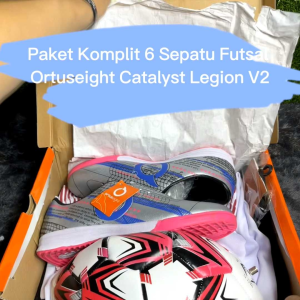 Paket Sepatu Futsal Ortus Catalyst Legion V2 IN Bonus Bola Lengkap Paket Komplit Sepatu Futsal Ortuseight Terbaru