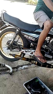 KNALPOT RX KING RX S RX KRX SPESIAL KOLONG TELO (KOMPETISI) BELANG HITAM GOLD