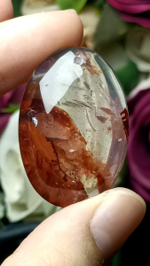 100% Natural Hematoid  Quart - Multi-inclusions Crystal Pendant/ 冰透体100%纯天然红胶花火焰红花片水晶吊坠/收藏级鸩羽幽灵吊坠 超美超精致