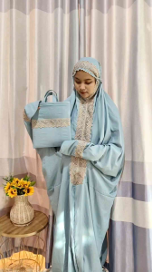 Mukena Terusan Nagita Katun Polino Model Renda Giper