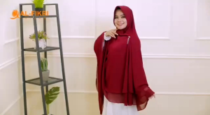 Mels Hijab - Haura (Jilbab Khimar Syari Jumbo Ceruty Babydoll) Kerudung Pad Antem 2 Layer