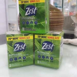 [Made in USA] Xà bông cục Zest Soothing Aloe Deodorant Bar Soap. Lốc 2 cục x 116gam
