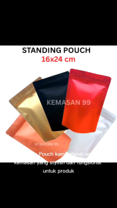 KEMASAN STANDING POUCH 16X24 CM WARNA DOFF/MATTE KEMASAN KLIP ZIPPER LOCK 50 PCS (CH)