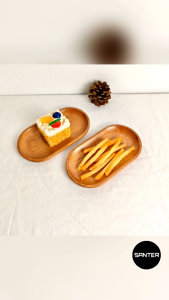 H303. Oval Wooden Coaster/ Cup Coaster/ Vanity Tray