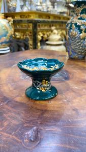 Chân Nến Men Xanh Lục Bảo Chân Nến Đắp Nổi Hàng Bát Tràng Cao Cấp Đồ Thờ Bát Tràng Xanh