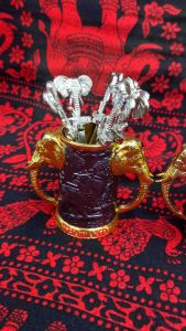 Fruit fork holder stainless steel Thai souvenir gift box