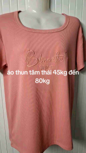 Áo thun tăm lạnh vải tăm thái phom xuông cổ u vừa phù hợp với mọi nữa tuổi áo xuông không ôm eothêu trước ngực 40kg đến 80 kg