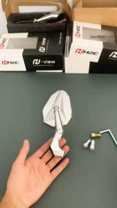Gương h2c chính hãng mẫu v2 full nhôm cnc xịn kính trắng lắp cho tất cả dòng xe điện xe máy tặng phụ kiện