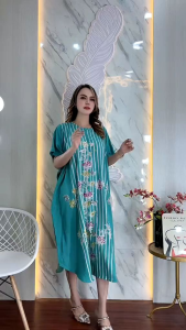 Daster Lowo Jumbo Batik Cap Salur Terbaru Kekinian Busui Bumil / Dress Kalong Salur Rayon Super Adem Halus Bernafas Tidak Nerawang Kekinian