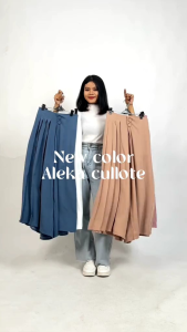 Cellie Kulot Pleats Rok Celana Casual Fit ALEKA - Cherry Cullote Pants | Rok Kulot