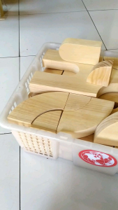 Balok Natural/Warna Isi 100 Mainan Kayu Edukatif Anak Kayu Pinus/Kayu Mindi Natural/Warna