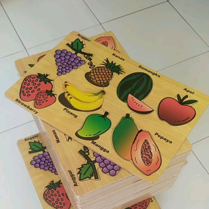 Mainan Puzzle Kayu Edukatif Puzzle Buah Buahan