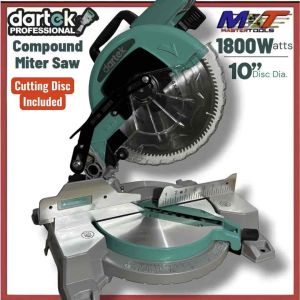 Dartek Professional Compound Miter Saw 1800 Watts 10" Disc Diameter for wood and Aluminum cutting PMS606