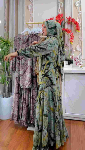 Gamis Set Jilbab Marwah Moana: Premium by Nais Syari