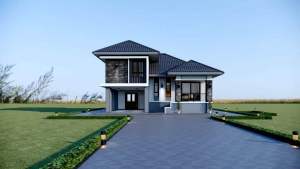 แบบบ้านปั้นหยา 1 ชั้นครึ่ง