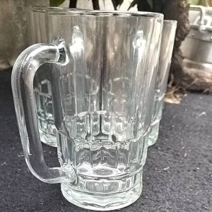 3PCS GELAS ES TEH BAHAN KACA TEBAL/GELAS KACA MURAH/GELAS GAGANG/GELAS TEH