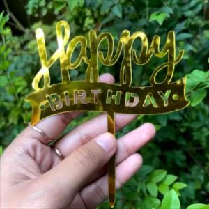 Cake Topper Acrylic Toper Happy Birthday Akrilik Hiasan Kue Ulang Tahun