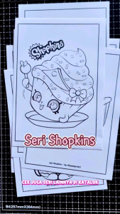 Seri Shopkins untuk Anak: Lembar Mewarnai A5 & A4