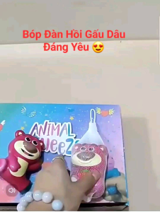 Đồ chơi giải nén bóp giải trí gấu dâu đáng yêu đồ chơi PU đàn hồi nhanh