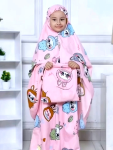MUKENA ANAK VIRAL LABUBU / KUROMI USIA 5-12 TAHUN LENGKP DENGAN TAS