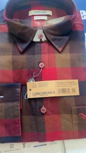 (6P0451) Áo sơ mi Việt Tiến tay dài vạt bầu form rộng vải 100%cotton dày dặn