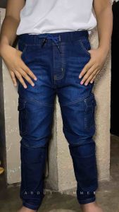 Boys Denim Six Pocket Pants 4-12 Years Garterized Waist Casual Kids Wear (Overrun Quality)