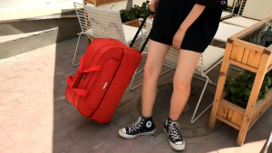 Large Capacity Oxford Duffel Travel Bag With Trolley Wheels