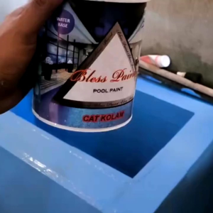 786 Cat kolam renang ikan koi anti bocor + kuas 3\" merk Bless Paint Pool Pain cat tembok waterproof