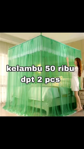 KELAMBU TIDUR ANTI NYAMUK POLOS UKURAN JUMBO 200X200