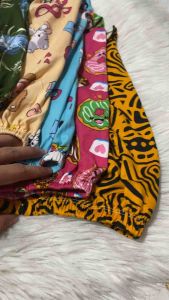 4 pcs Assorted Printed Lettuce Trim Short for women. Freesize.