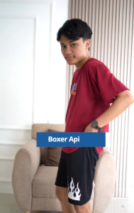 PAKET ISI 10 PCS CELANA BOXER API PRIA WANITA ON FIRE MOTIF API KEREN BISA COD GRATIS ONGKIR