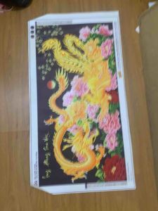[THÀNH PHẨM] Tranh Đính Đá Long Phụng Sum Vầy - Biểu Tượng Hạnh Phúc & Tài Lộc (100x55cm)