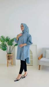 Tunik Kemeja Zara Lengan Karet LD 120cm