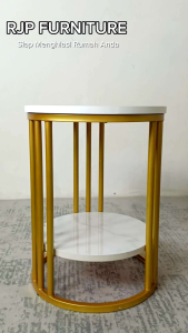 RJP FURNITURE Meja Coffee Table Minimalias Estetik Industrial-Murah Meja Besi Vicka End Table