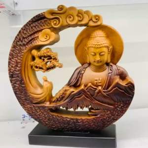 Tượng Gỗ Nhất Tâm Bái Phật mini mang bình an tĩnh tâm sự bảo hộ tâm linh cao nhất có 2 loại gỗ kích thước 15-17cm