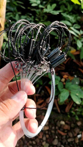 JERAT GANTUNG BURUNG RUAK RUAK WARNA PUTIH /PERANGKAP BURUNG RUAK RUAK TRUWOK WOK/RACIK RUAK RUAK HIGH QUALITY PANJANG 2 METER 21 MATA KOLONG