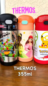Authentic THERMOS FUNTAINER Pokemon by Nintendo 12 Ounce Stainless Steel Vacuum Insulated Kids Straw Water Bottle