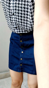 2226 Frisca Layered Ruffle Short Sleeve Top Baju fashion lengan pendek houndstooth atasan berkerah wanita blus korea