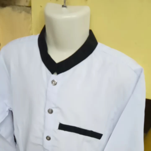 setelan baju koko jasko muslim kancing full anak laki laki lengan panjang baju putih celana hitam