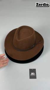 Mũ Phớt Cao Bồi Nam Vành Rộng Denla Chất Liệu Lông Cừu Úc MP045