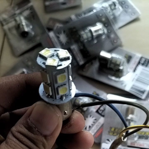 Lampu LED Rem Stop Bayonet 13 Mata Strobo Kedip Mobil Motor Kaki 2
