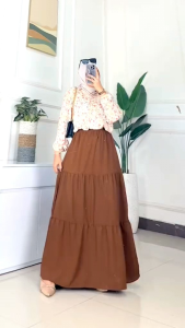 RATI - Agnia Set Rok by Mumufashion Solo: Setelan Kemeja Rayon Jumbo & Rok Rampel Terlaris