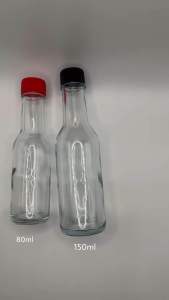 Tabasco Sauce Round Clear Glass Bottle with Hole Stopper (80ml / 150ml)