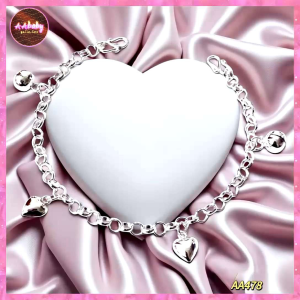 🌈AAbaby Galleries AA478 Original Baby Silver Anklet Bracelet Love Rantai Kaki/Gelang Bayi