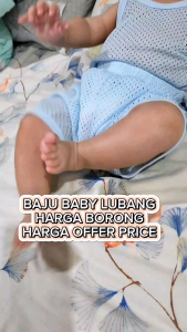 1SET 6Pasang SINGLET EYELET SUIT/ BAJU BABY SINGLET LUBANG BORONG