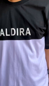 kaos aldira oversize polos couple kombinasi hitam putih terbaru