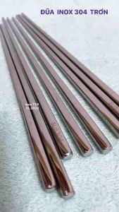 Đũa inox 304 trơn/ Vỉ 5 đôi đũa inox 304 mẫu HQ