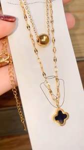 KALUNG TITANIUM 2 LAYER CLOVERS BOLA ANTI LUNTUR ORIGINAL✅